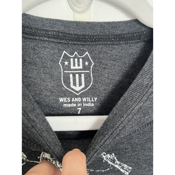 Wes & Willy Boys Kids Motorcycle Youth Gray Graphic Tee Boutique Designer 7 - Picture 3 of 8